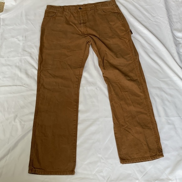 Dickies Men's Tough Max Duck Carpenter Pant 38x34 Stonewashed Brown - Picture 6 of 13